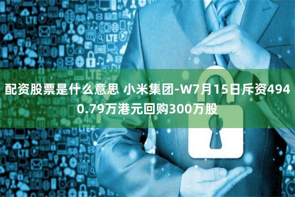 配资股票是什么意思 小米集团-W7月15日斥资4940.79万港元回购300万股