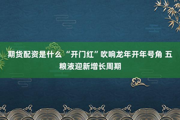 期货配资是什么 “开门红”吹响龙年开年号角 五粮液迎新增长周期